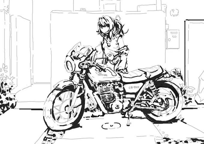 #バイクの日 
スケッチ 