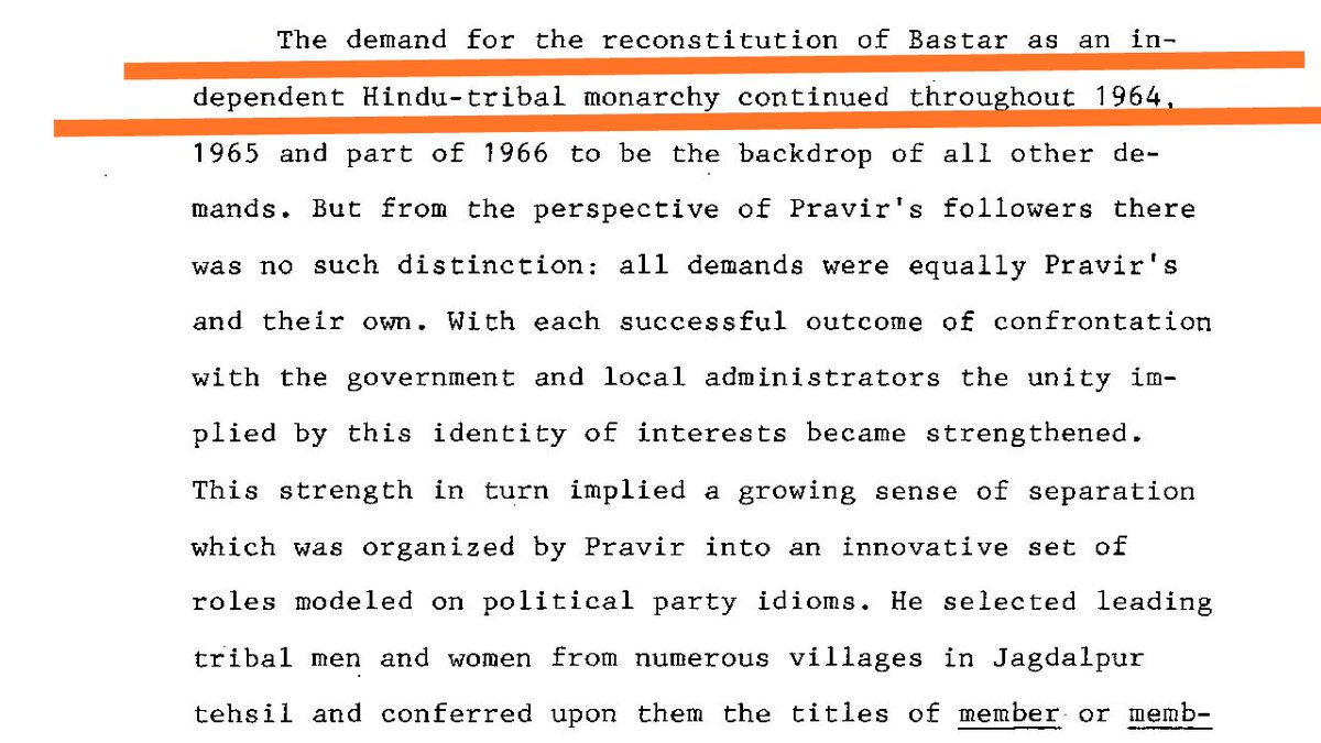 Now Pravir was struck with ambitions and he wanted to make Bastar an independent Hindu Monarchy. He developed a sense of separation amongst the tribals