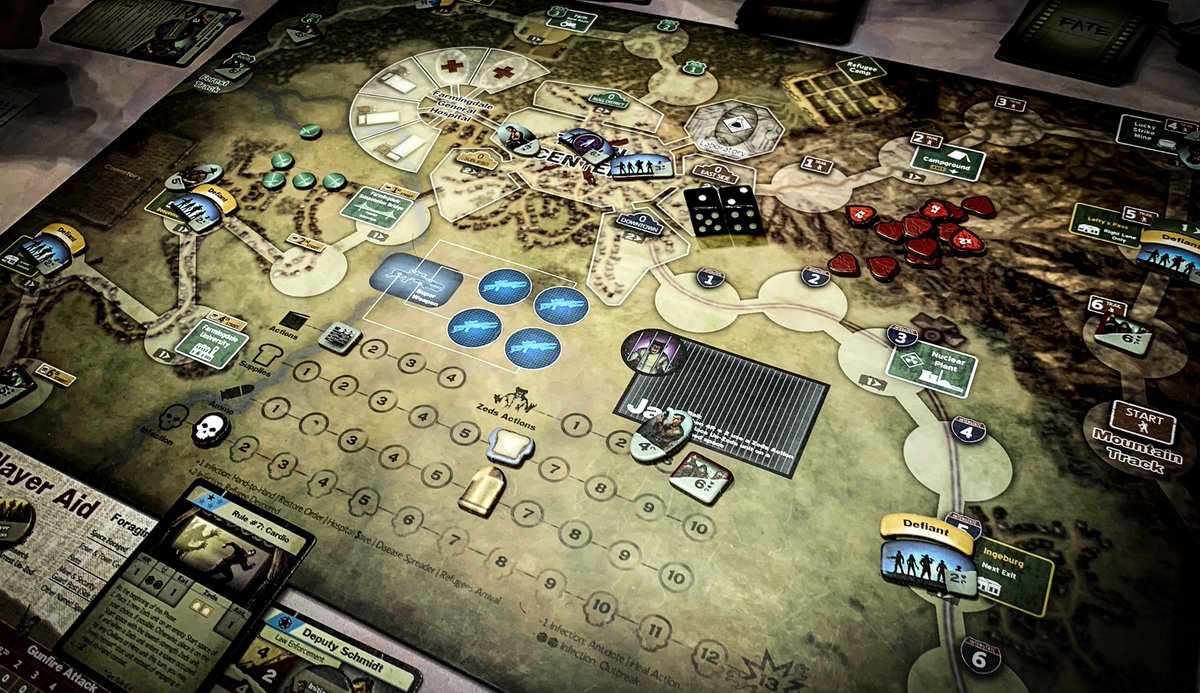 MeepleMaven's tweet photo. #DawnOfTheZEDs alternatively known as Defending Farmingdale from the Zombie Epidemic Disease 😱 @VPGame #BoardGameMaps https://t.co/tMGZqCIqlv