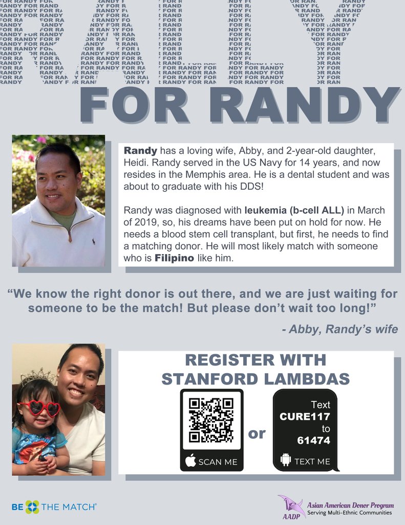 aadp's tweet photo. Let's #RallyForRandy & help him find a #lifesaver!
He served in the US #Navy for 14 yrs & is now a #dental student. He was diagnosed w/ #leukemia in March.
Because he is #Filipino, his #donor likely will be too. RT @GujiLorenzana & register at https://t.co/eBC30mJlLT #cancer https://t.co/1v74BX2pjr