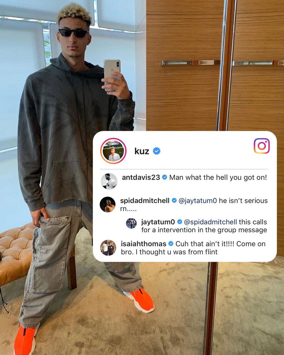offensivefoulds's tweet photo. Fuck Kuzmas trash outfit...Jayson Tatum calls group chats ‘group messages’ and must be arrested immediately before anyone gets hurt https://t.co/AgWogJNrXm