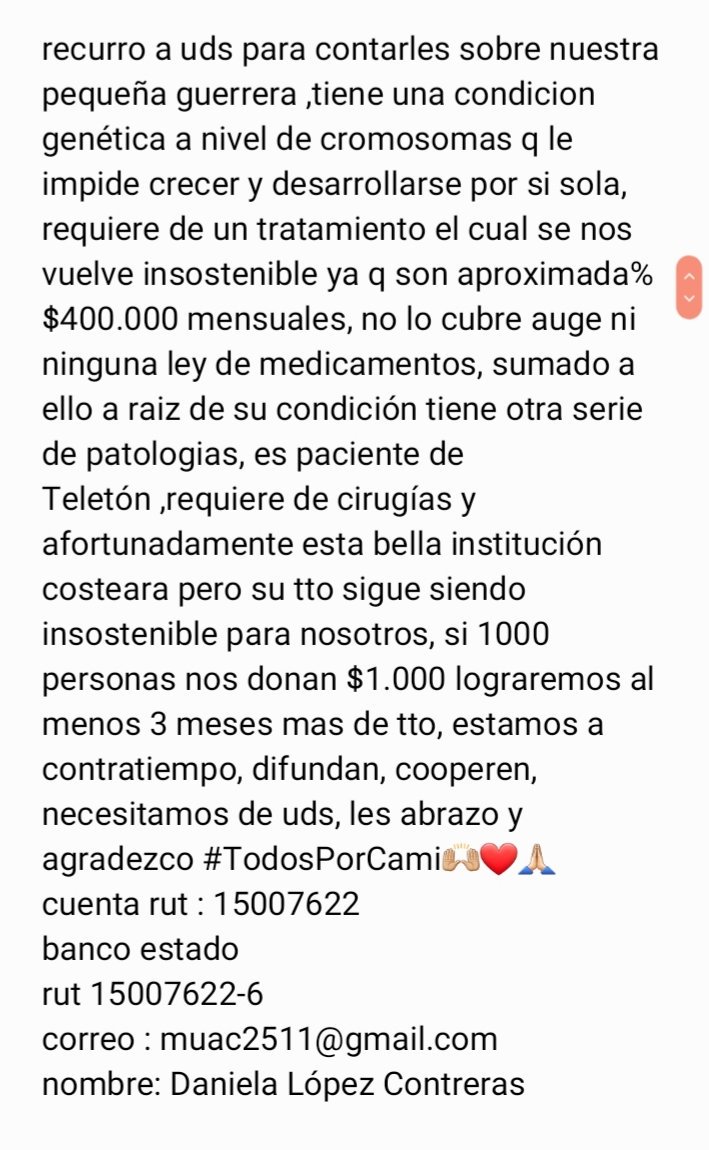 _Dani_L_C's tweet photo. Tuiteros por mi hija por su calidad de vida, por el agobio de no poder costear su tratamiento, inicio esta cruzada...retuitea, dona, yo lo haría 🙏🏻❤ , tengo fé ...  #TodosPorCamiArica  #GranFinalYoSoy https://t.co/hobkKWiJyl