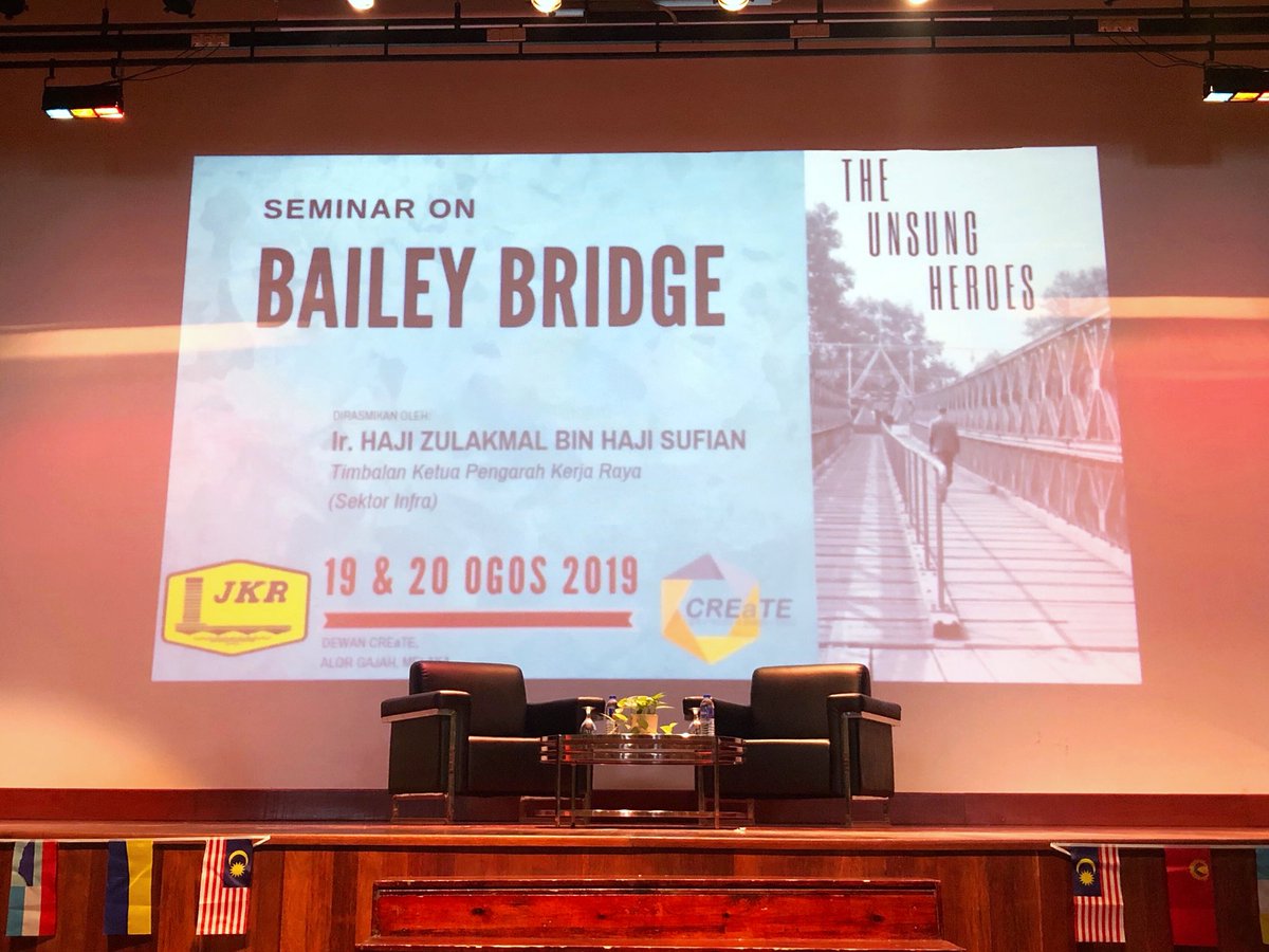 MohammadMaziah's tweet photo. ‘Seminar Bailey Bridge: The Unsung Heroes’ di @CREaTEJKR. Penyertaan pasukan Bailey dari hampir semua negeri termasuk Sabah &amp; Sarawak. We have to ensure the readiness in unforeseen disasters.Esok tuan @Zulakmal8 akan turut serta. @JKRMalaysia @MOWorks @kpkrjkr 
#baileybridge https://t.co/mGJwUYLDBh
