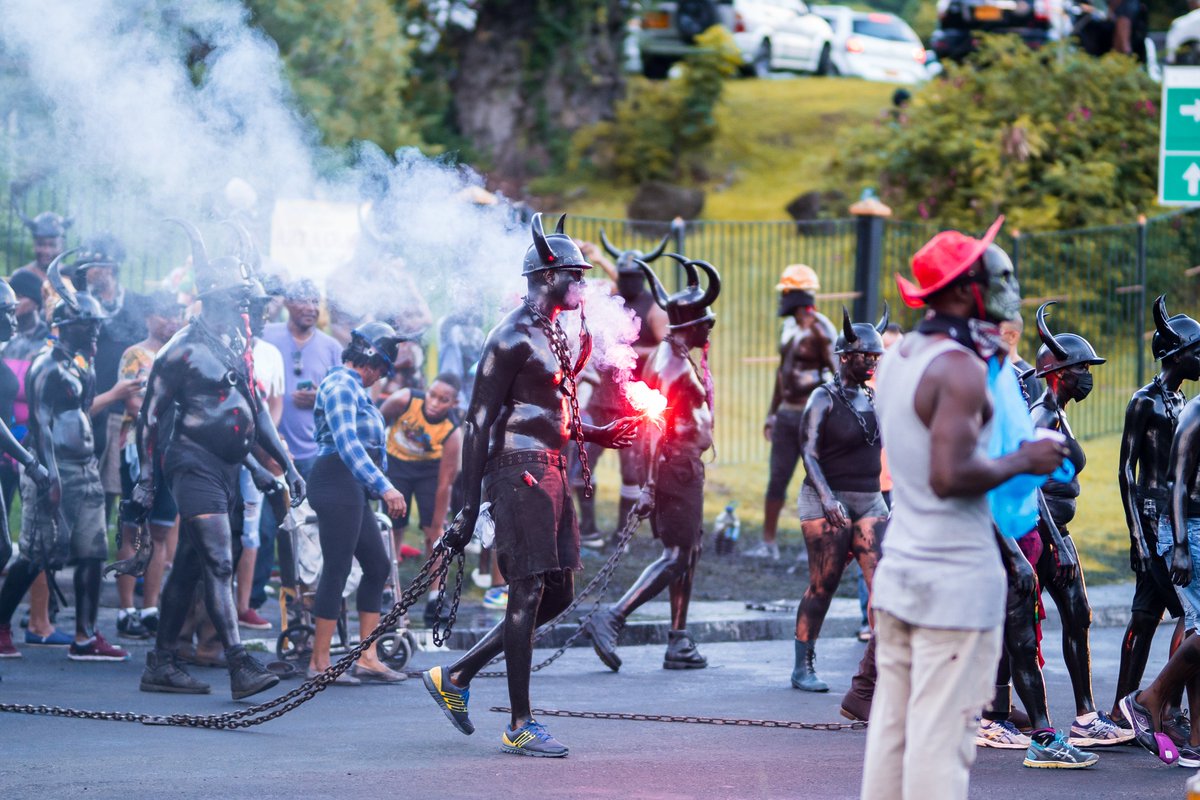 puregrenada's tweet photo. We are battling the blues of our Spicemas Carnival being over. Here's some memories of our J'ouvert and signature Jab Jab to lift those spirits. We want to see you in 2020 so book early. #Grenada #Carnival #spicemas https://t.co/PuNf580VuC
