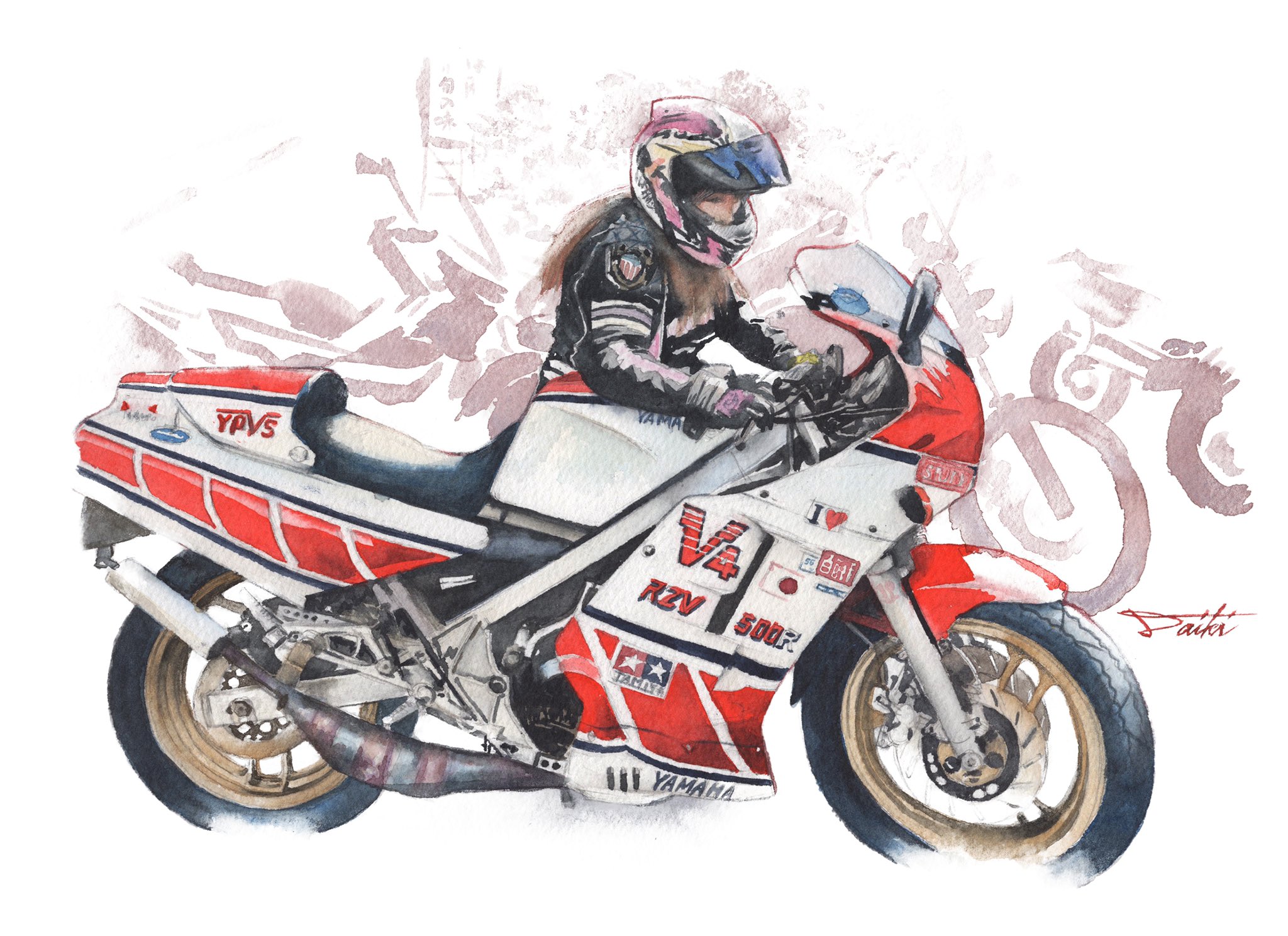 コサカダイキ イラストレーター バイクの日 横の構図がが多い 笑 T Co Bmbnu9qsey Twitter