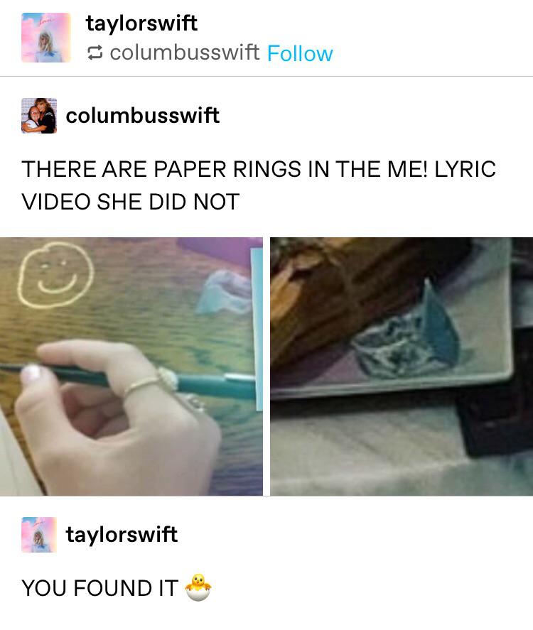 Oh_Lydiaa's tweet photo. JUST NOTICED THIS! Not only is the paper ring in both of these shots, but also in this photo and she VERY OBVIOUSLY WAS FLAUNTING IT. 
#paperrings #ithatched @taylorswift13 https://t.co/QP6GgpvUtd