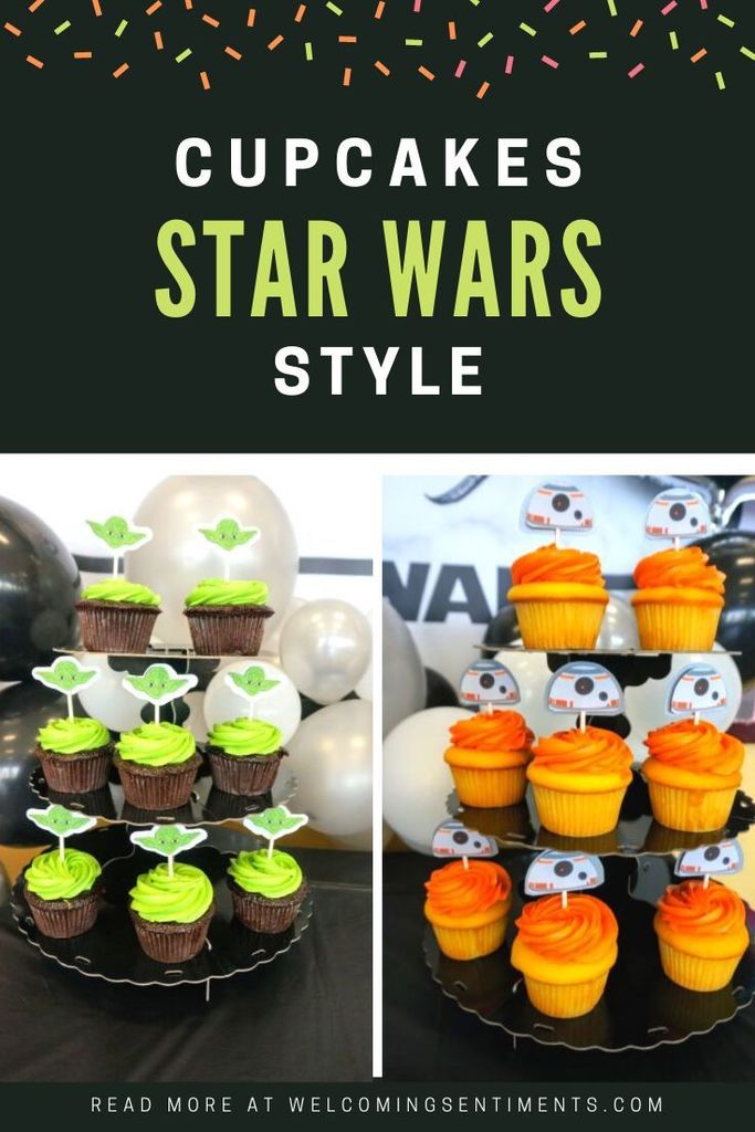 LisaMBogusz's tweet photo. Just Pinned to My projects: Star Wars birthday party cupcakes, Yoda and BB8 with simple cupcake toppers. Jedi training. https://t.co/tquj7kjQx2 https://t.co/S47tJSup0G
