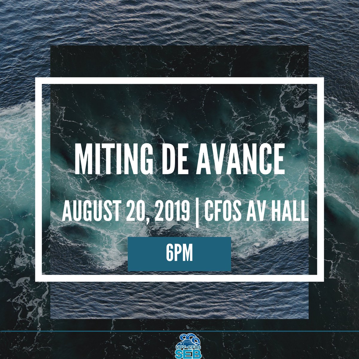 UPVCFOS_SEB's tweet photo. MARK YOUR CALENDARS PEOPLE! Tomorrow will be the miting de avance for our aspiring candidates for councilor and batch representative🐟🐳🐬
#padayonCFOS https://t.co/FkojkysTIy