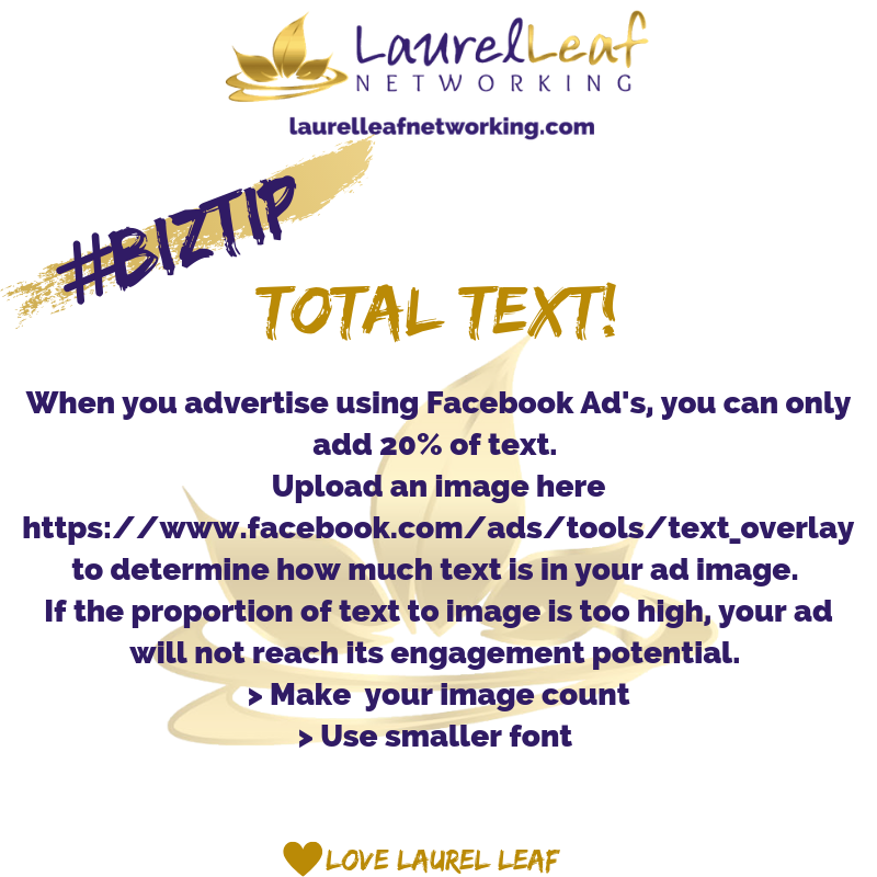 LaurelLeafChat's tweet photo. ππ π΅πΌπ΅ π―πΌπ« π
#facebookads #toomuchtext #text #totaltext #socialmediamarketing #facebookmarketing #facebookpromotion #socialmediapromotion #proportion #engagement #reach #reachpotential #smallbusinessmarketing #businessdevelopment #socialmediaagency #images #fontsize #biz https://t.co/QPUgCXh3ot