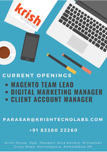 krishtechnolab's tweet photo. WE ARE HIRING. Krish Technolabs is adding to it's elite squad. Join us or refer to friends and family today! 

#jobsearch #JobVacancy #JobOpening #HiringNow #career #MagentoTeamLead #DigitalMarketingManager #ClientAccountManager #vacancy https://t.co/SqhvGhr0CQ