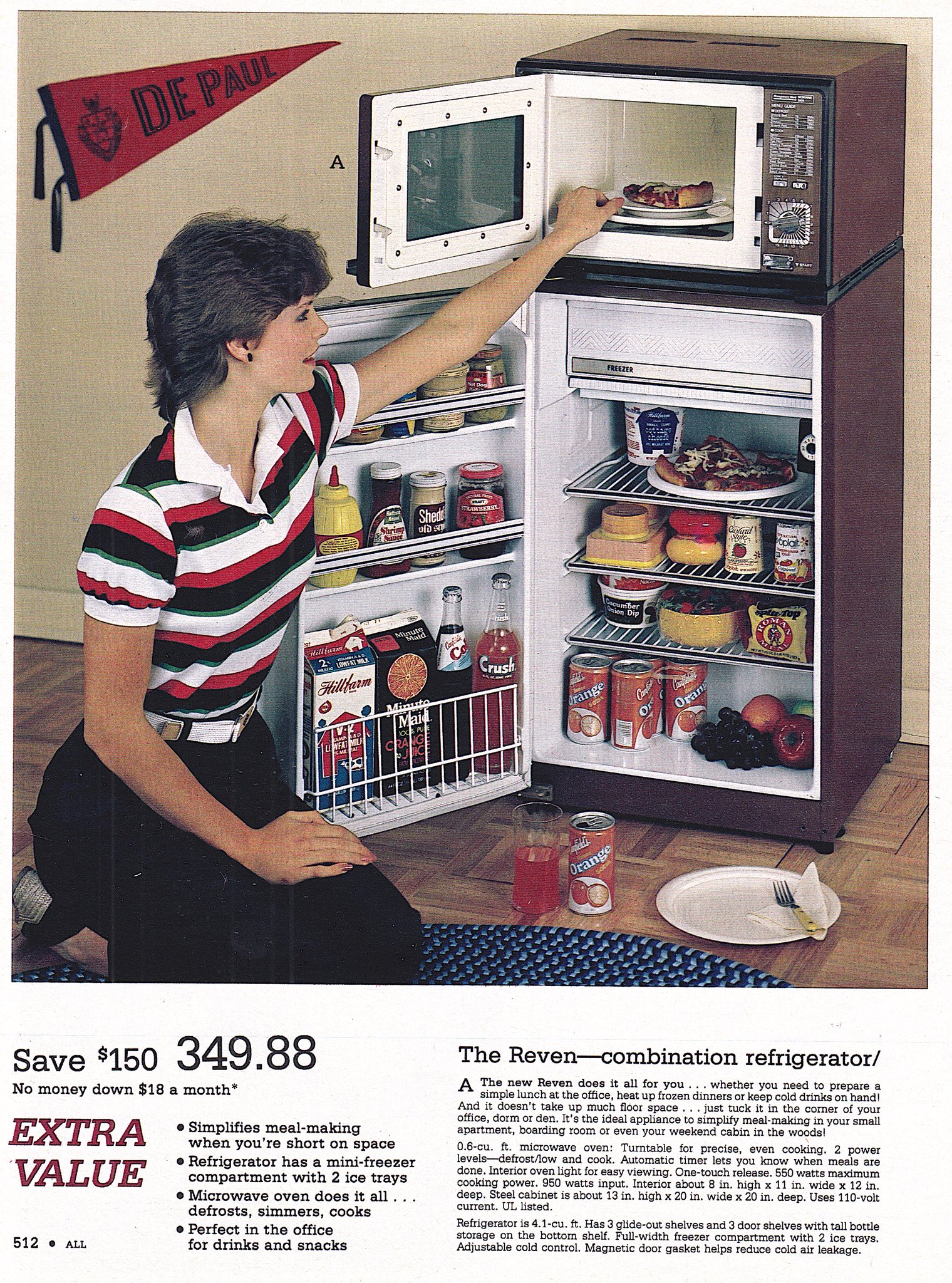 Retronewsnow On Twitter 1984 Montgomery Ward Catalog The New Reven Combination Refrigerator Microwave Oven 1984 Montgomery Ward Catalog