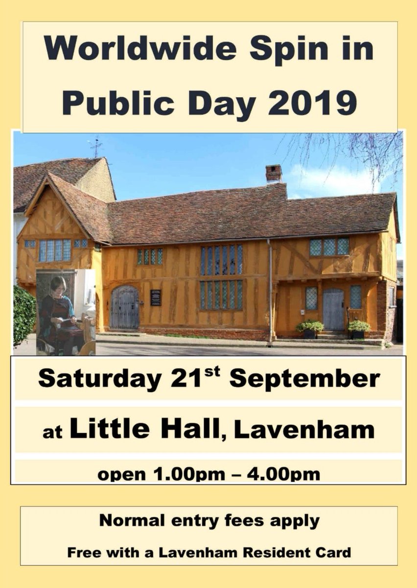 Spinning demos every Wednesday <a href="/LtHallLavenham/">Little Hall Lavenham</a> from 1pm and then the Worldwide celebration on 21 September!