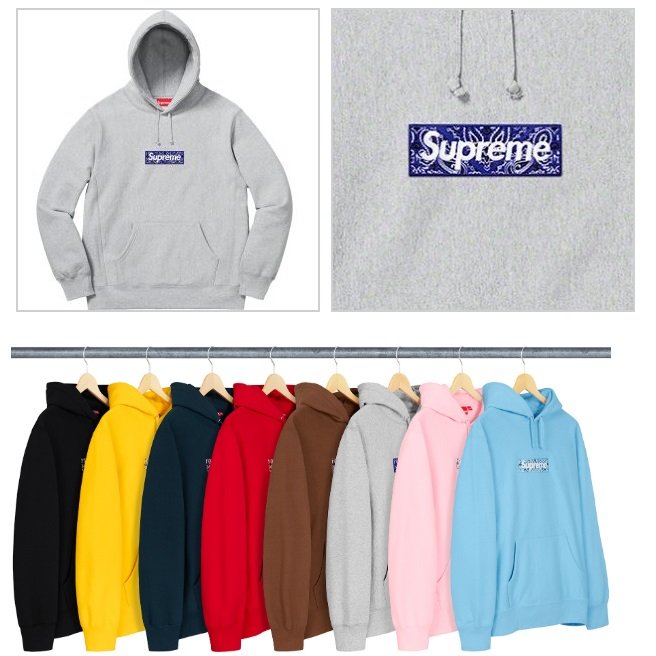 supreme box logo bandana hoodie