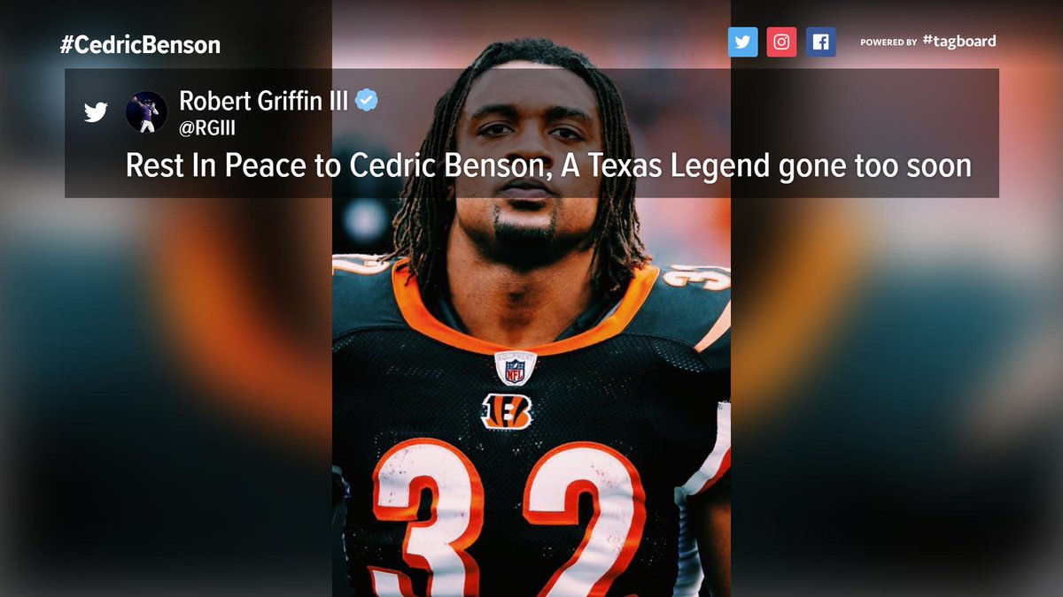 Tributes are pouring in for Longhorn legend #CedricBenson. What memories do you have of the player, who suited up for the Bears, Bengals and Packers in the #NFL?
#KHOU11 #HTownRush #HookEm https://t.co/yLnrw9QJnd