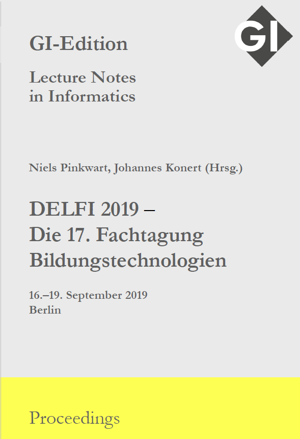 delfigmw2019's tweet photo. Tagungsband/Proceedings der 17. Fachtagung Bildungstechnologien (DELFI) der gi e.V. ist da!
https://t.co/SUGnET5Ixb
(59 neue Forschungsbeiträge).
Die Tagung findet 16.-19. Sept. in Berlin statt. Tickets noch verfügbar https://t.co/ajga8ywMPd @informatikradar #delfigmw2019 https://t.co/8k0Loc8w6T
