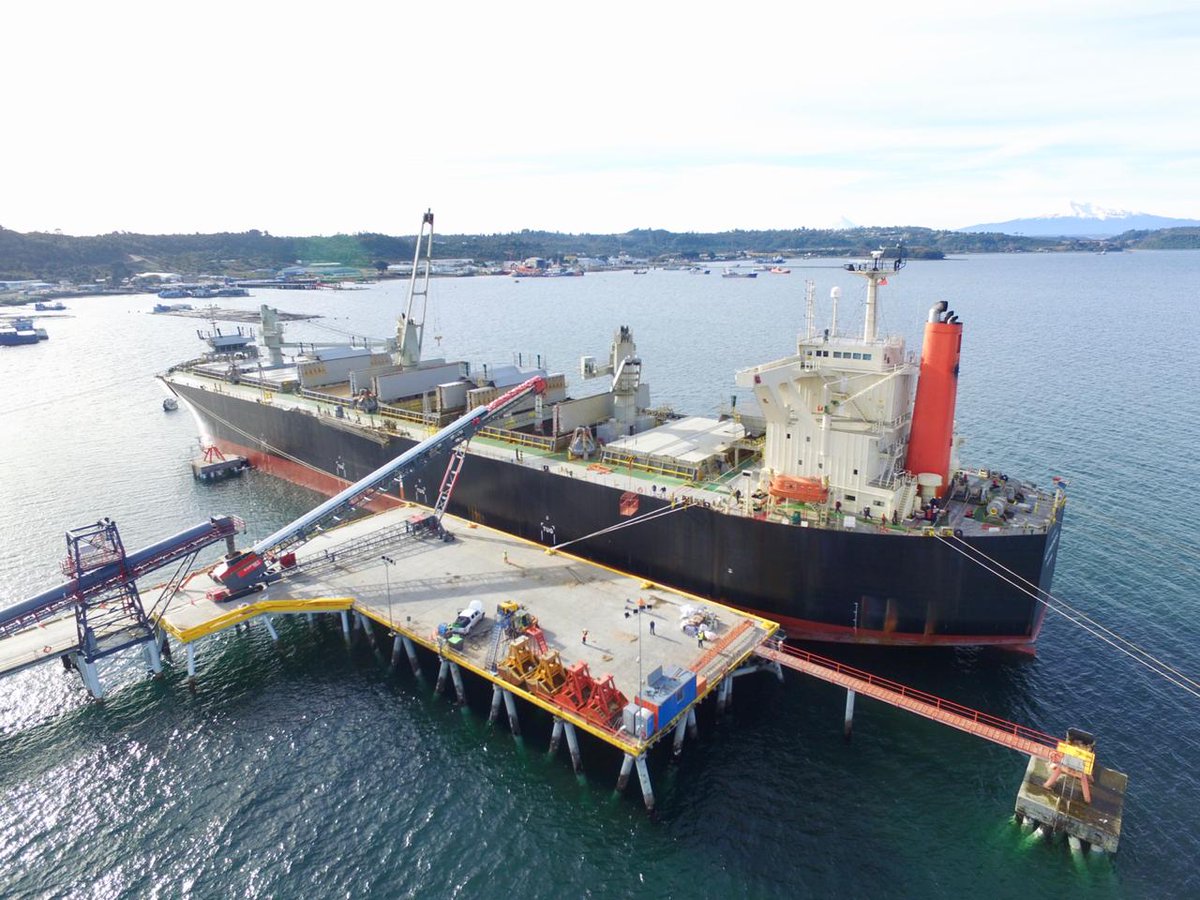 telestack's tweet photo. Telestack are glad to announce the first woodchip vessel fully loaded using the Telestack TS58 Radial Telescopic to Puerto Montt Chile for Oxxean.

And don’t forget to follow us to hear more on this project over the next few months!

#ThePowerToMoveMaterials 
#Shiploading 
#Ports https://t.co/hRZHkJuilh