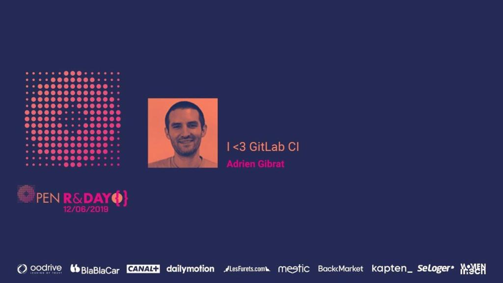 I ❤️ GitLab CI by <a href="/adriengibrat/">On dit t w i t t e r 🐦</a> <a href="/LeadingByDev/">Leading by Dev</a> #OpenRDay 
Comment on est passé d'un bundle front embarqué par l'application back, construit via #Jenkins, à un déploiement indépendant des ressources front dans un cluster #Kubernetes, via #GitLab CI
bit.ly/2Yma9NN