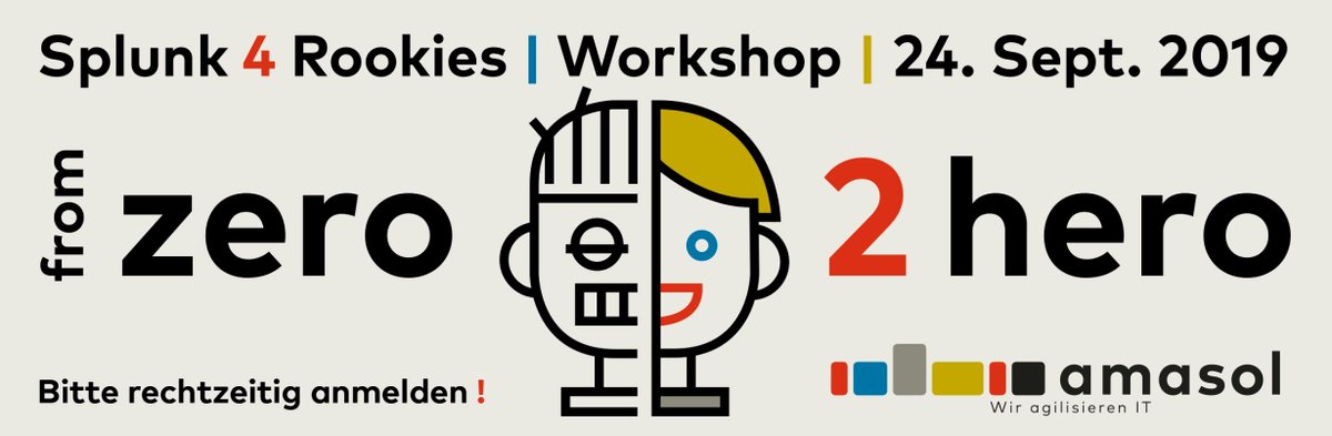 amasol_'s tweet photo. 🛠👩‍💻👨‍💻 Sie sind IT-Profi mit starkem technischen Hintergrund und wollen Ihr Unternehmen mit Smart Data nach vorne bringen? Dann besuchen Sie unseren #Workshop „Splunk 4 Rookies“ am 24. September 2019 in München >> https://t.co/mEI6hdEyu5
 @SplunkDE #BigData #amasolWall https://t.co/O004oMa2lm