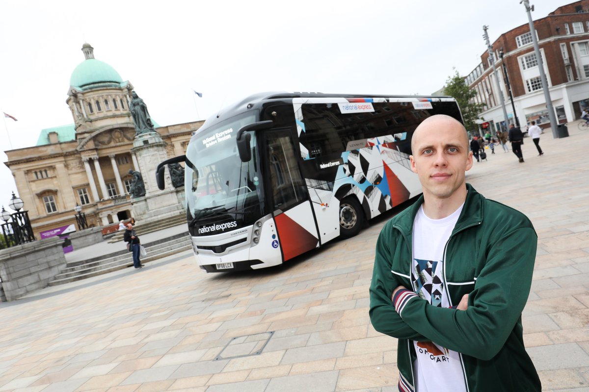 BrandedByAura's tweet photo. The phenomenal work was designed by up-and-coming Hull-based artist @KomkovSergej, who topped an online poll. The coach will now be transporting passengers all over the UK for the next year. https://t.co/sv4sCLyxVv
#NationalExpress #NXDrivingDesign #AuraGraphics https://t.co/AedkvLF77d