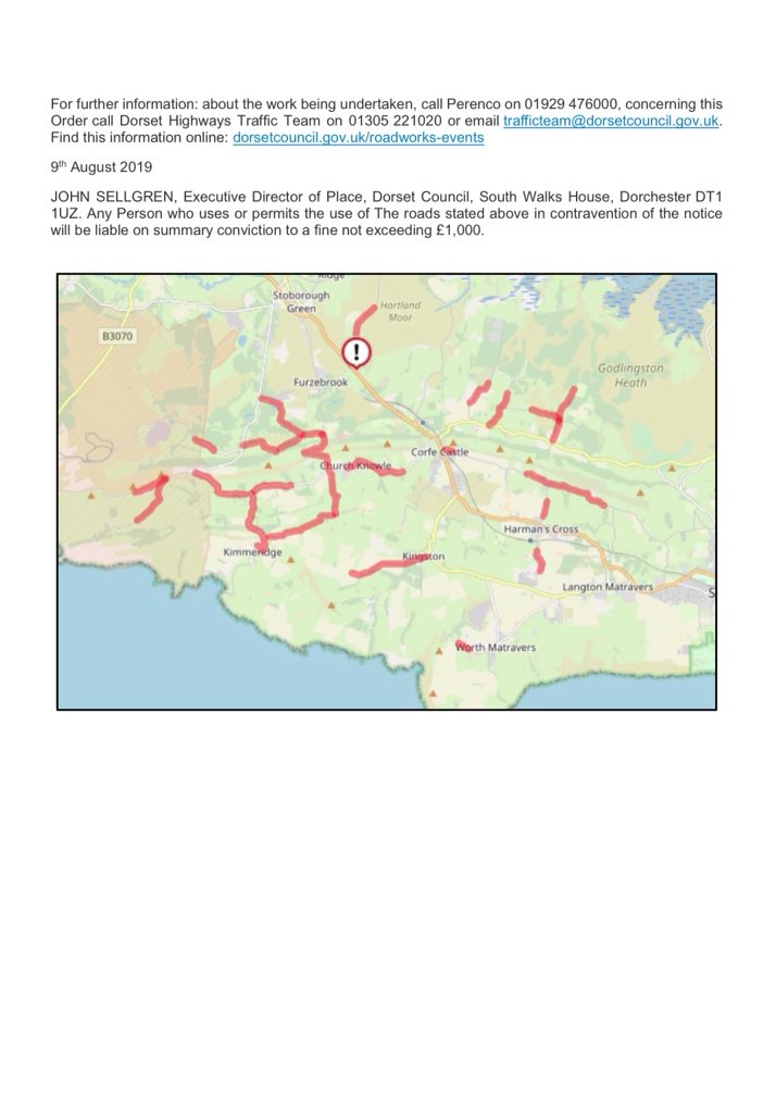 SOSBournemouth's tweet photo. PUBLIC NOTICE- SUBSURFACE SURVEY-SEISMIC TESTING in #Purbeck region #Dorset start Aug23.
Perenco testing for future recoverable commercial #OIL reserves. Various road closures, thumper trucks on sensitive enviro lands.
#Swanage #Corfe #HarmansCross #WytchFarm #Kimmeridge #OGA https://t.co/lJfz9UeBse