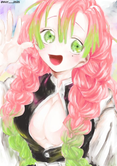 Ｙ　くそがｱｱ゛さんがTwitterに投稿した甘露寺蜜璃(鬼滅の刃)のイラスト。