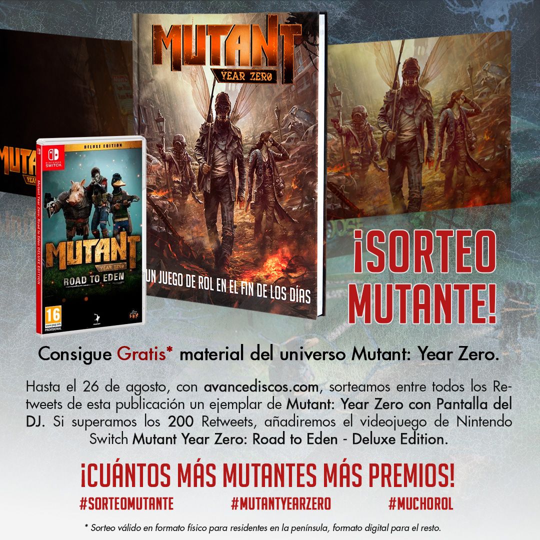 Nosolorol's tweet image. ¡ #SorteoMutante! 
Hasta el 26/08/19, con la colaboración de @avanceoficial regalamos, entre todos los RTs de esta publicación, un ejemplar del #juegoderol #MutantYearZero con Pantalla del DJ. 

 #MuchoRol #Videojuegos #JuegosDeRol #Games #Jugar