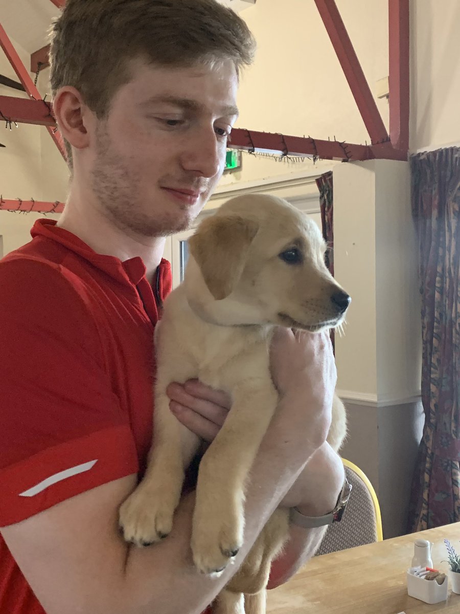 clo13's tweet photo. @GeoffWGHill @FriendsCCNI @CamlakeCanvas Also for the delicious box of caramel squares with which she sent us on our way for fuel for the afternoon. I see now why they’re legendary. That was a great stop. With the cutest softest pup. https://t.co/EOvxKDAN8u