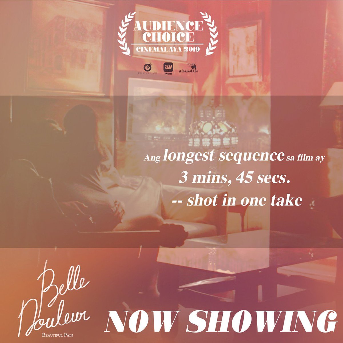 quantumfilmsph's tweet photo. Trivia on #BelleDouleur:
May isang sequence sa pelikula na 3 mins, 45 secs long, done in one take.😯 Dito pinakita ang passage of time at pag-"bloom" ng relasyon nina Liz at Josh.

Hindi mo pa rin ba napapanood? Habol na sa pinakamalapit na sinehan at manood ng Belle Douleur!🌹 https://t.co/eOETdlvYgs