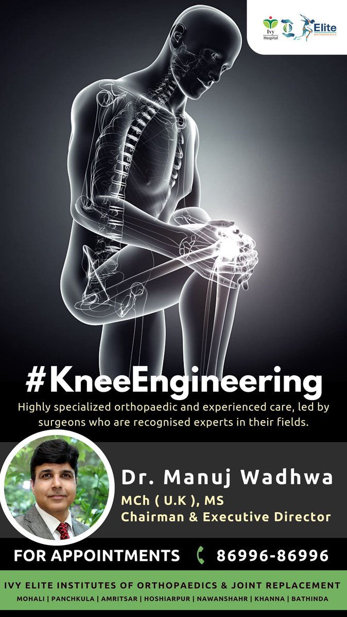 DrManujWadhwa's tweet photo. #KneeEngineering

Led by surgeons who are recognised experts in their fields offering highly specialized orthopaedic and experienced care.

To learn more or schedule an appointment, please visit our website https://t.co/CvrQRMYCko
or alternatively you can call 86996-86996 https://t.co/ztjdx1F4YB