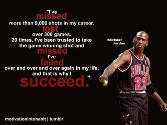 "I've failed over and over and over again in my life.  And that is why I succeed" - Michael Jordan.  #sales #quotes #StandOutSelling