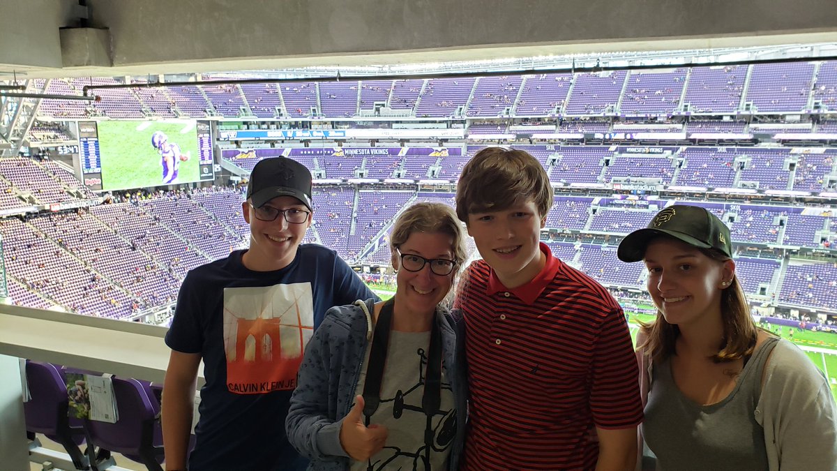#skol All the way from Germany for "American football" - go Vikes! Welcome back to the USA Christine. Thanks for bringing your fam.