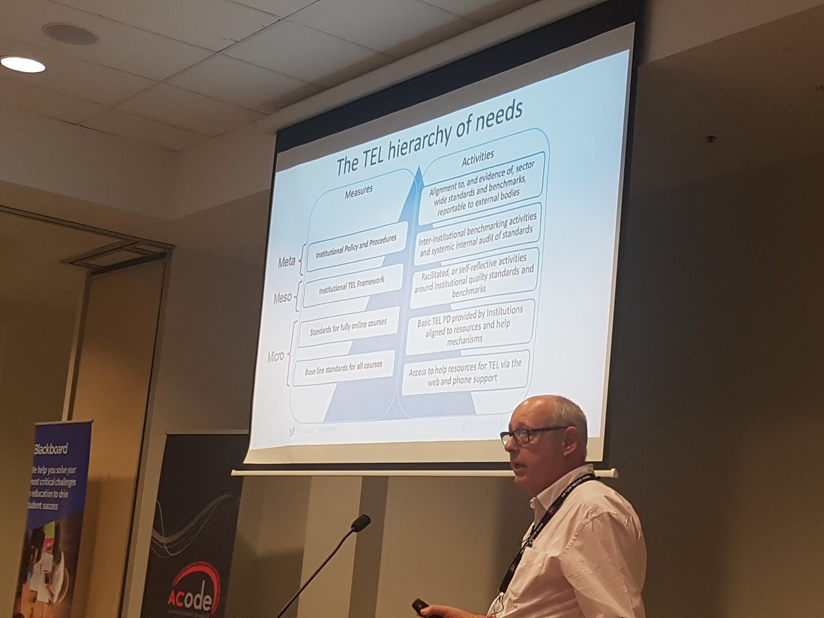 sparkerCSU's tweet photo. Technology enhanced learning hierarchy of needs. #acodeltli https://t.co/34NaeGacv3