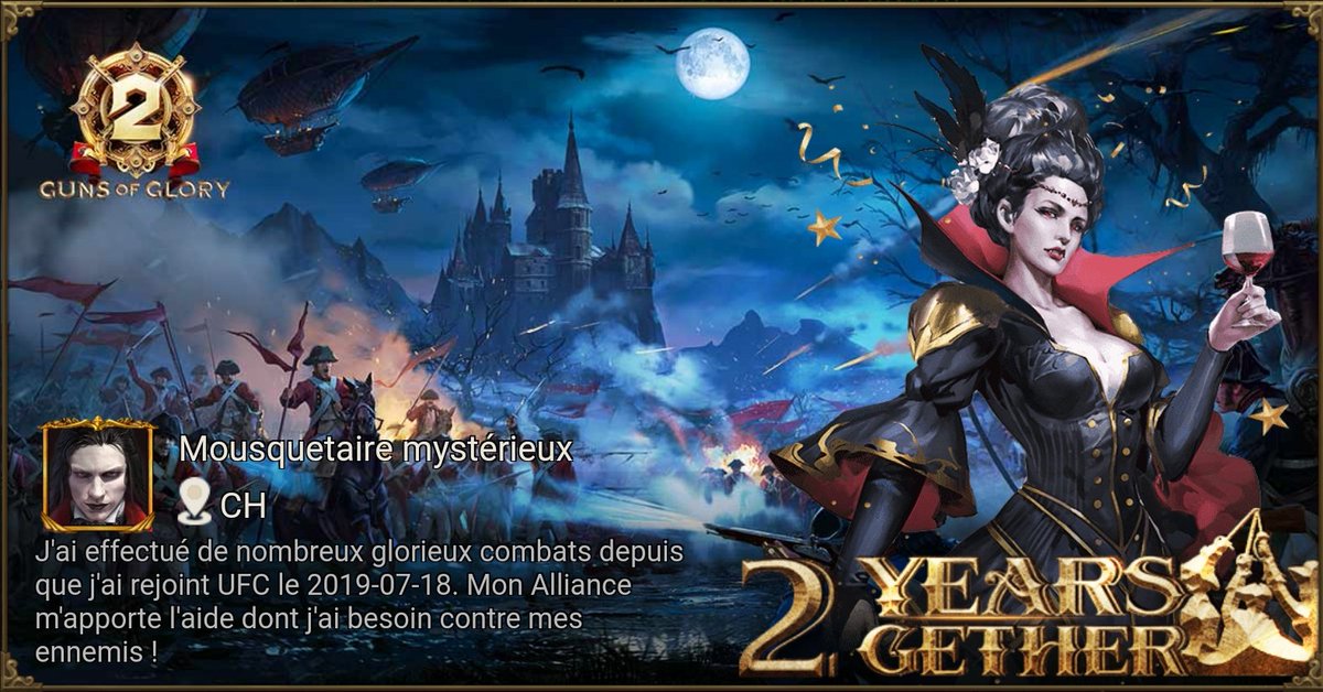 fpamart's tweet image. [Événement spécial] Célèbre le deuxième anniversaire de Guns of Glory ! gog-news.kingsgroupgames.com/api/gog2ths/th…