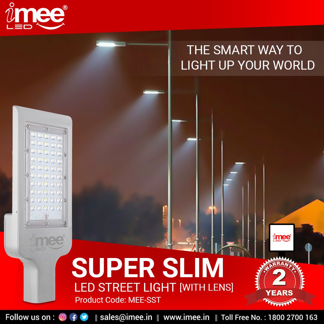 iMeeLED's tweet image. iMee LED has come up with a smart way to light up the streets. Try the Super Slim LED Street Light (with lens) for more brighter world. 

#iMeeLed #iMeeIndia #StreeLights #SuperSlim #Affordable #Effective #Brighter
