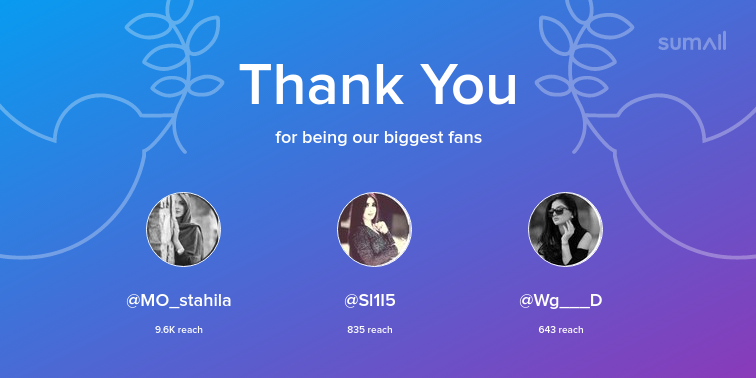 Our biggest fans this week: MO_stahila, Sl1I5, Wg___D. Thank you! via sumall.com/thankyou?utm_s…