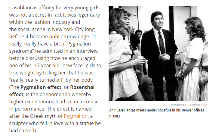  #Casablancas paedosadism for very young girls was not a secret-in fact it was widely known within the fashion industry and the social scene in New York City (which includes all major U.S. media outlets) long before it was reported to the public.  #OpDeatheaters