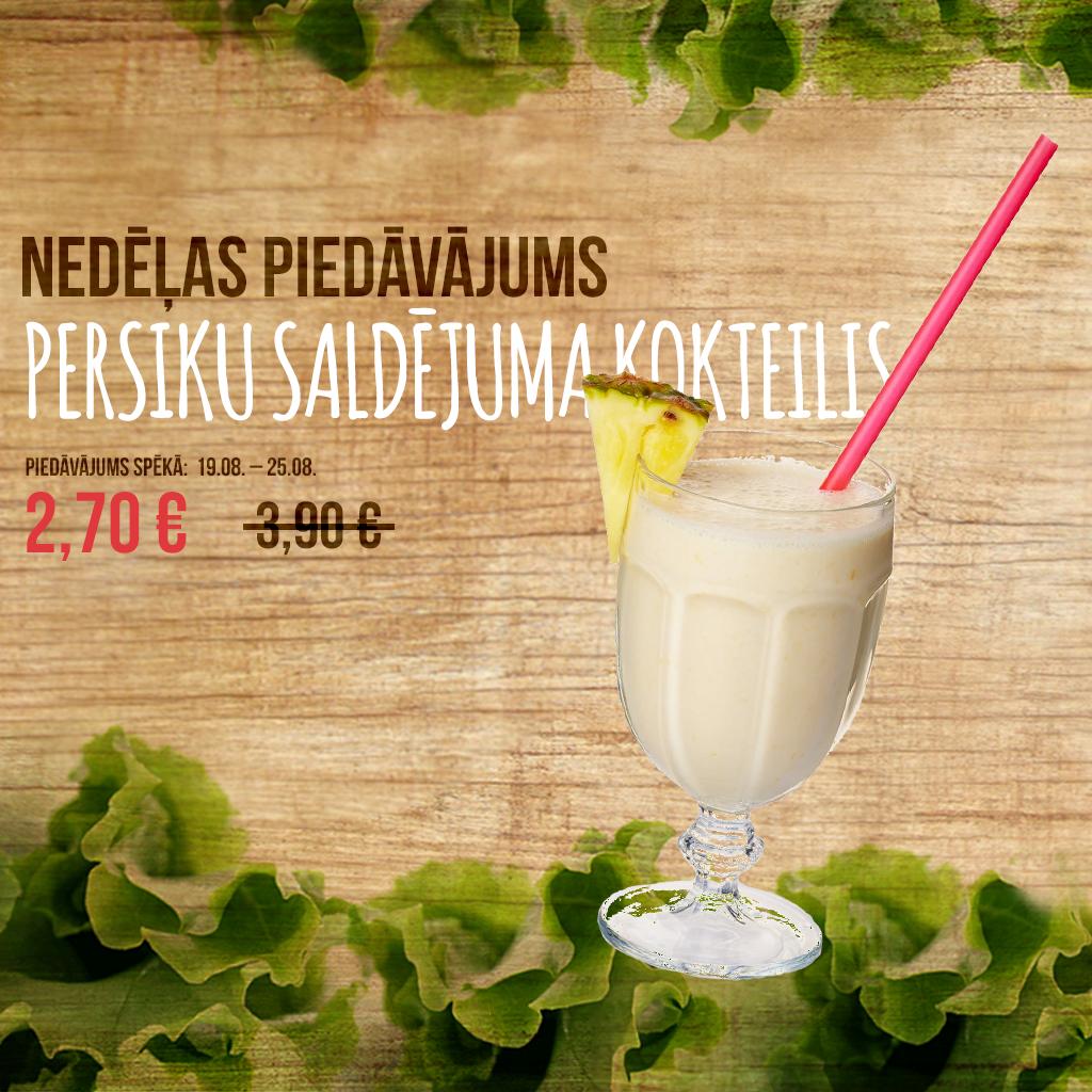 Vasara ☀️ turpinās gan ārā, gan pie mums - persiku saldējuma kokteilis par īpašu cenu visu šo nedēļu!