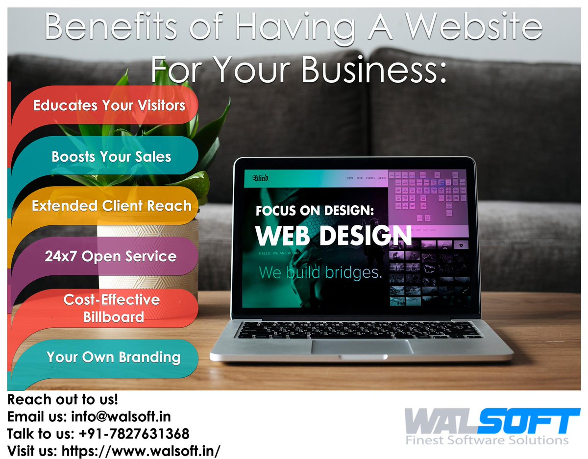 walsoft_1's tweet photo. A Website for Your Business Can Boost Your Sales, Extend Client's Reach, educate your Customers about Your Product &amp; Services and most importantly, be Your Brand's Online Billboard!
#webdesign #webdevelopment #Responsivedesign #websitedesign #walsoft 
https://t.co/kqKmFMOpmB https://t.co/EusVNbj2TV