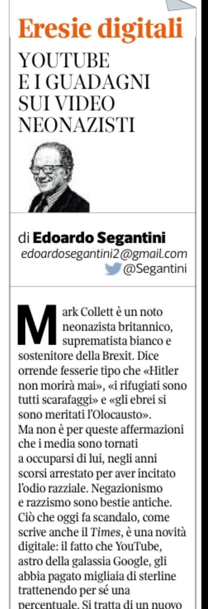 Da leggere oggi @SegantiniE sul <a href="/Corriere/">Corriere della Sera</a> economia su #youtube