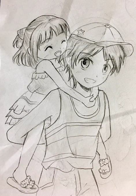 仲良しお兄ちゃんと妹ちゃん(*'ω`*)

#アナログ
#オリジナル
#絵描きさんと繋がりたい
#イラスト好きな人と繋がりたい
#私の絵柄が好みって人にフォローされたい 