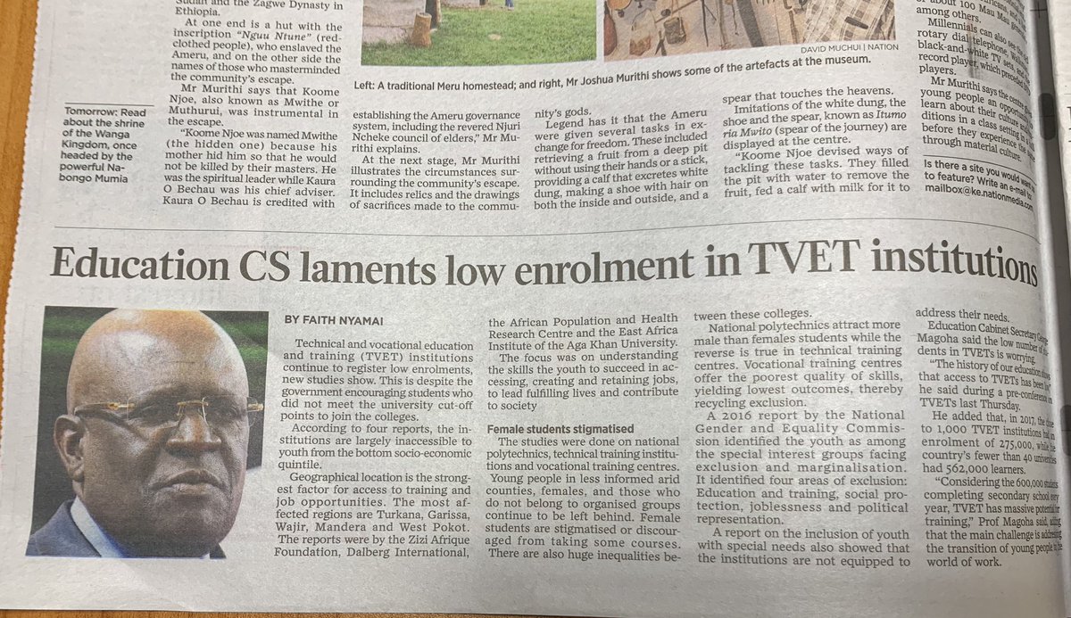 MonariPeterJ's tweet photo. Education CS laments low enrollment in #TVET institutions @EduMinKenya @TVETAKenya @cdacc_tvet @DevotraNl @CollegeCan @CICan_KEFEP Question: 1. what is missing the institutions? 2. How can we increase the enrollment? @ssiringi @AtienoOloo @KayereO @GathingiGladys @cbc_conference https://t.co/1Yo4ydYxa8