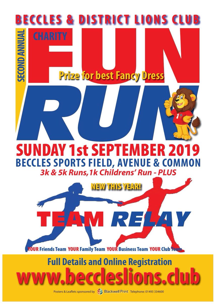 Less than 2 weeks to #Funrunday and yes it will be #september. Book your place now! beccleslions.club #charity #community