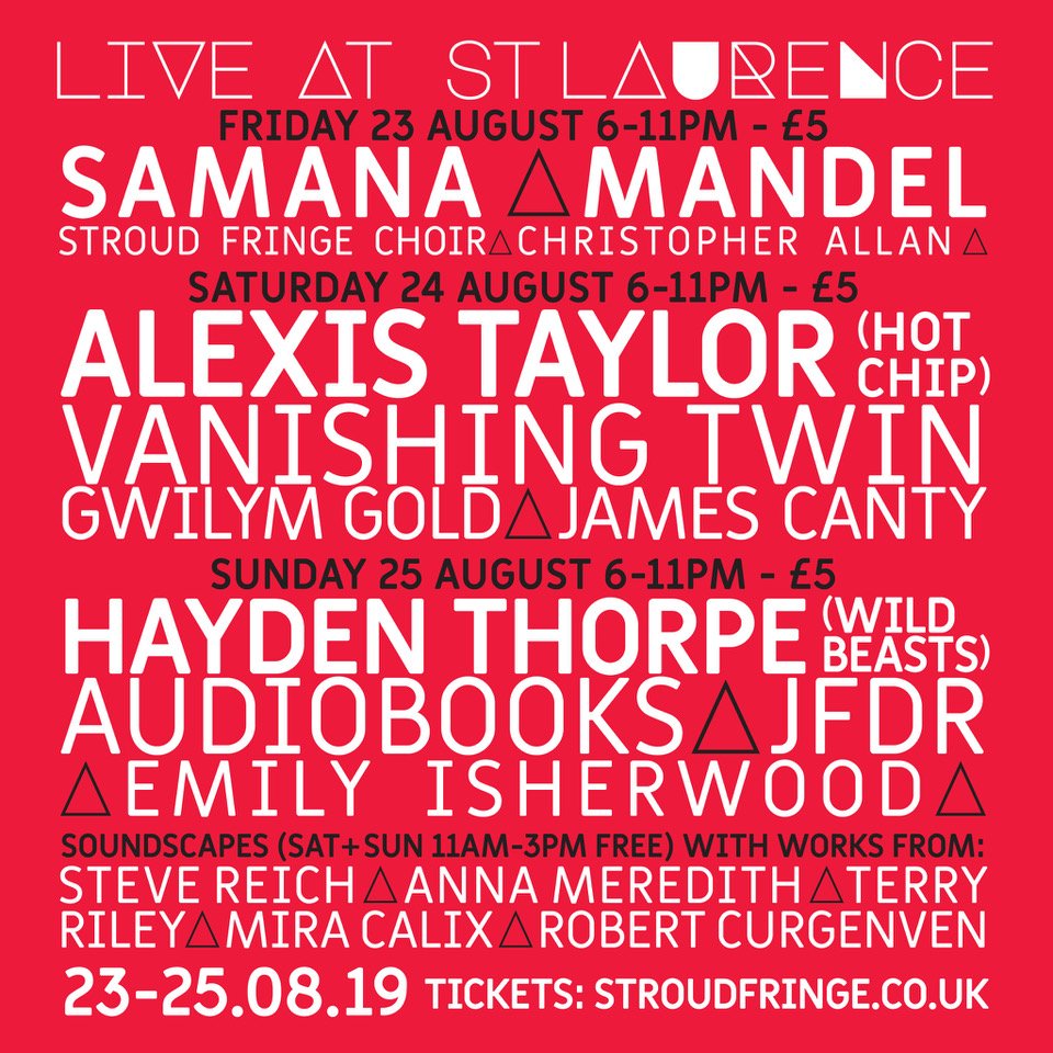 dsoundart's tweet photo. Fancy spending some of your bank holiday in beautiful Stroud? This might make it the perfect trip. #liveAtStLaurences @Stroud_Fringe https://t.co/4RDqCQDpoZ