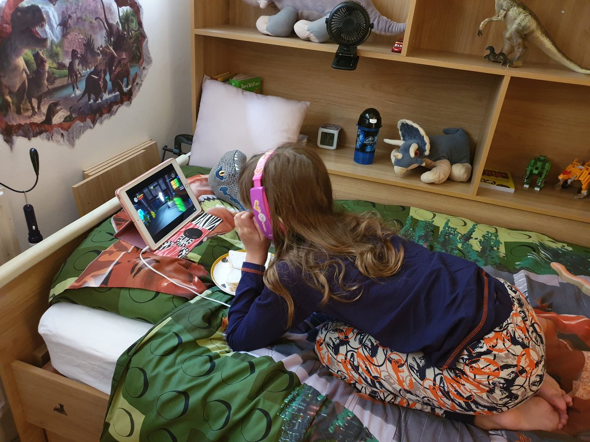 Nice peaceful morning for me then! She came and got her iPad from our room, found her headphones, and requested breakfast sandwiches in bed!
