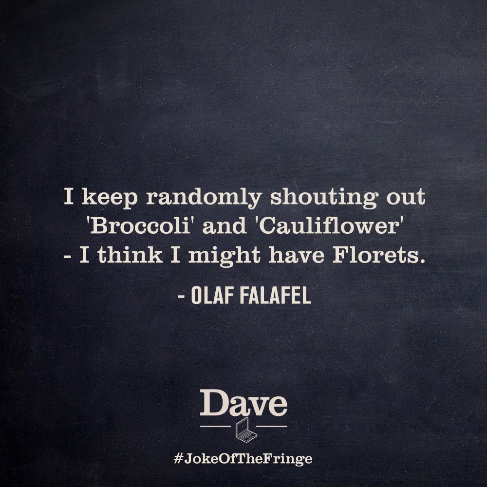 It's the 2019 #JokeOfTheFringe! 

This year's winner is.... *drumroll please*.... <a href="/OFalafel/">Olaf Falafel</a>!