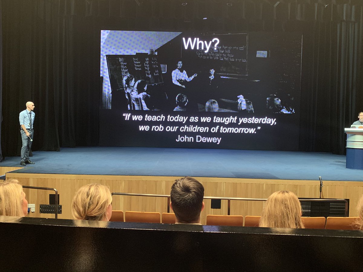 “If we teach today as we taught yesterday, we rob our children of tomorrow” -John Dewey   Great quote to start of our PD in Digital learning  <a href="/ATorrens84/">Adam Torrens</a> <a href="/mattives_/">Matt Ives</a>  #saisrocks #cognitaway
