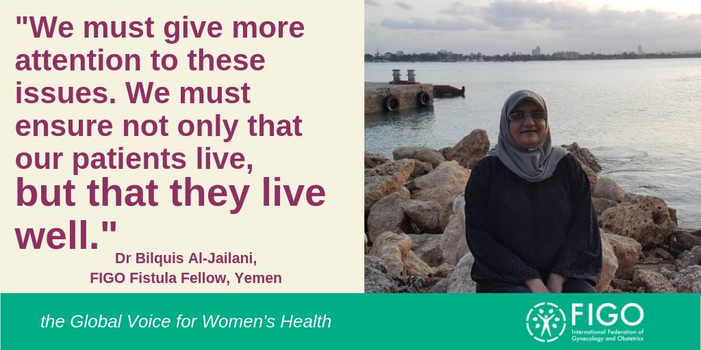 FIGOHQ's tweet photo. #FIGOFellow Dr Bilquis Al-Jailani trained at @CCBRTTanzania and works in #Yemen, addressing the gap in #obstetricfistula treatment. In a humanitarian crisis, she changes lives with her expertise & care #EndFistula: #WomenHumanitarians #WorldHumanitarianDay https://t.co/a282sQPFRa https://t.co/e9cfdT9eyV