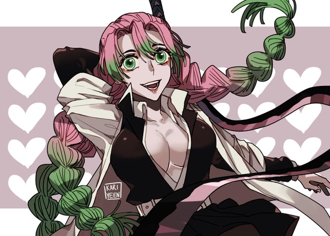 kari🎐CLOUD WALKER webtoonさんがTwitterに投稿した甘露寺蜜璃(鬼滅の刃)のイラスト。