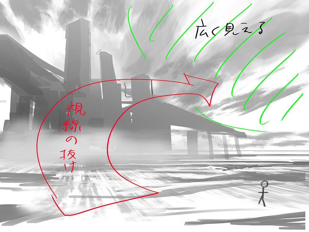 スケールのある遠景を描く際に簡単に使える即効性のある背景小技8個ほどについて書きました。ご興味ある方は是非
https://t.co/EEfAMfcVEr 