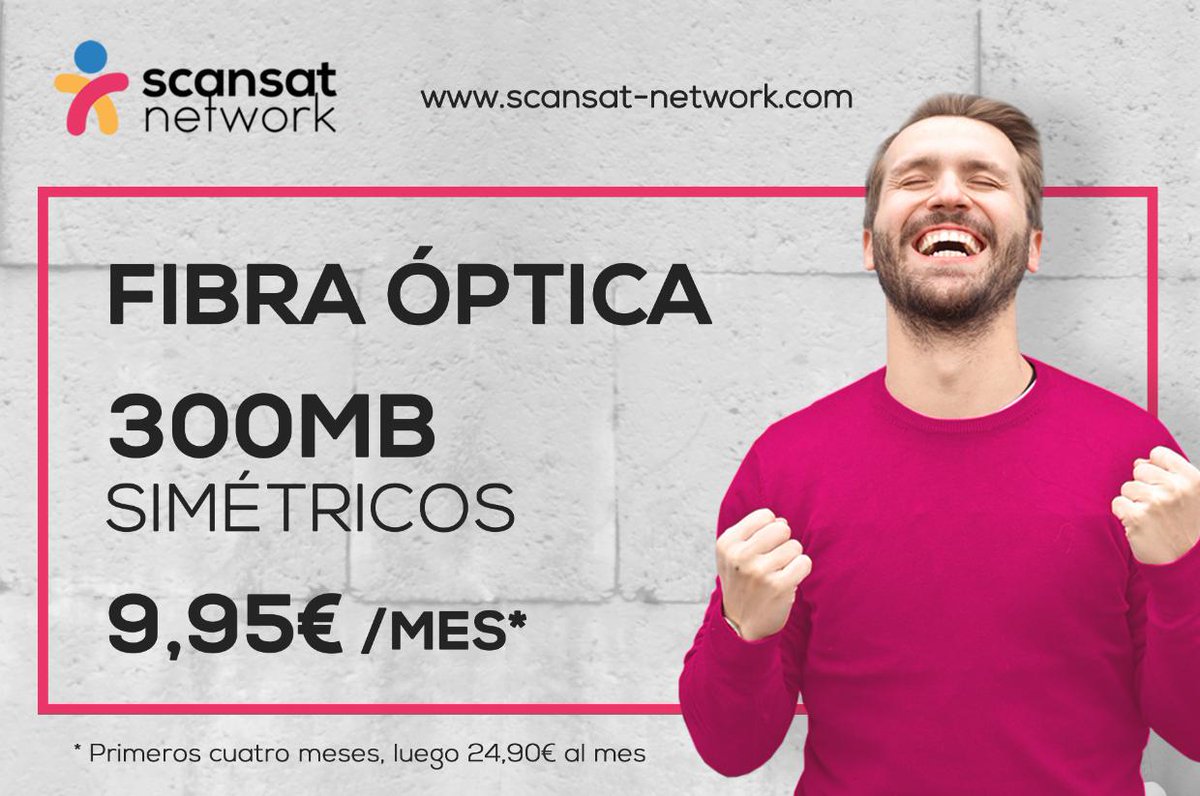 ScanSatNetwork's tweet image. No te olvides de nuestra oferta de Fibra Óptica.
300MB Simétricos por tan solo 9,95€ al Mes, y hasta finales de Agosto, ALTA GRATIS !! 
'
info@scansat-network.net
+34 966927325
Avda. Delfina Viudes 30-32, Torrevieja 03184, Alicante.
'
'
#Torrevieja #fibra #oferta #verano #chollo